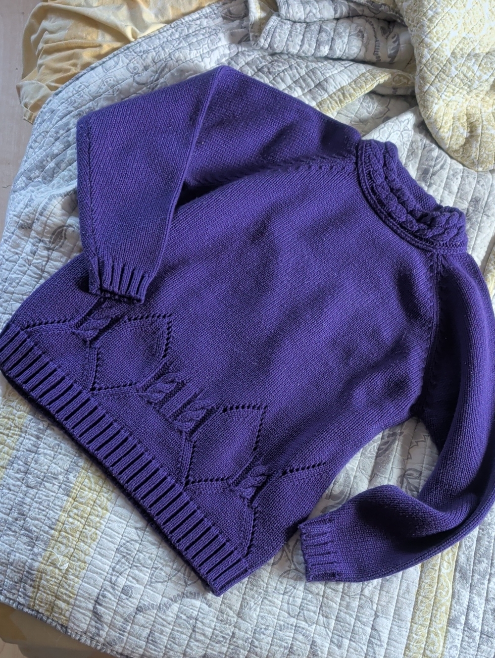 Vintage Victoria Jones Purple Women's Crewneck Knit Sweater